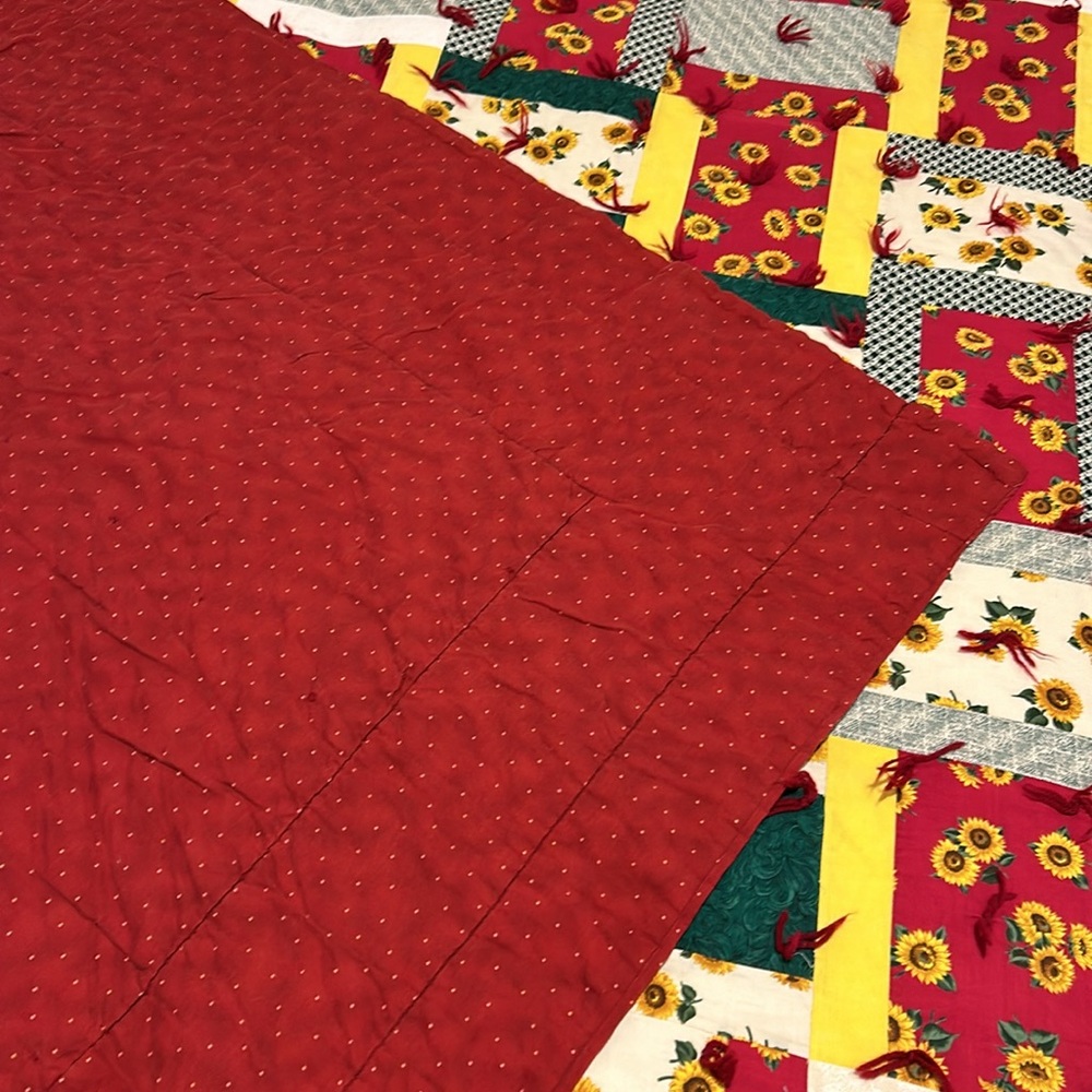 Hand made patch work quilt. - Picture 2 of 3